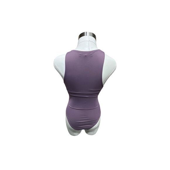 ZARA Mauve Sleeveless Bodysuit - Seamless Scoop Neck One-Piece - Picture 3 of 6